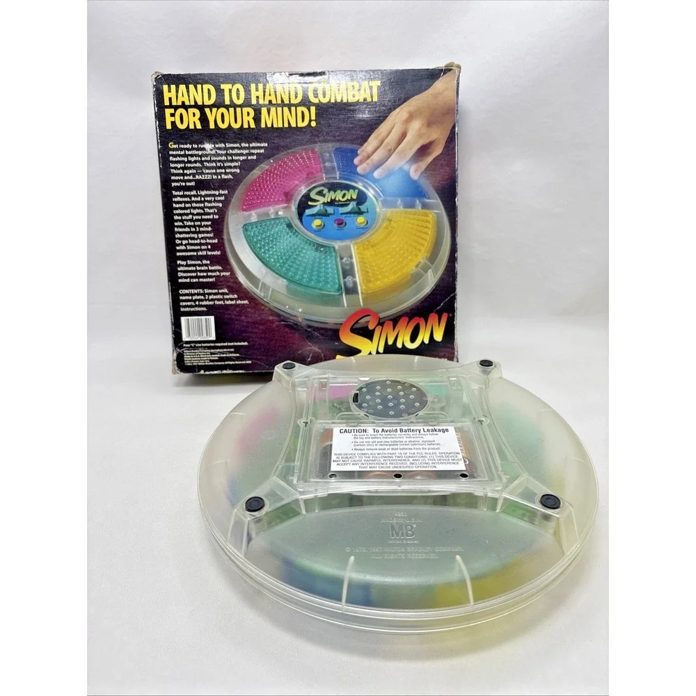 Vtg Clear Simon Electronic Light Game 1997 Milton Bradley Instructions Works 90s